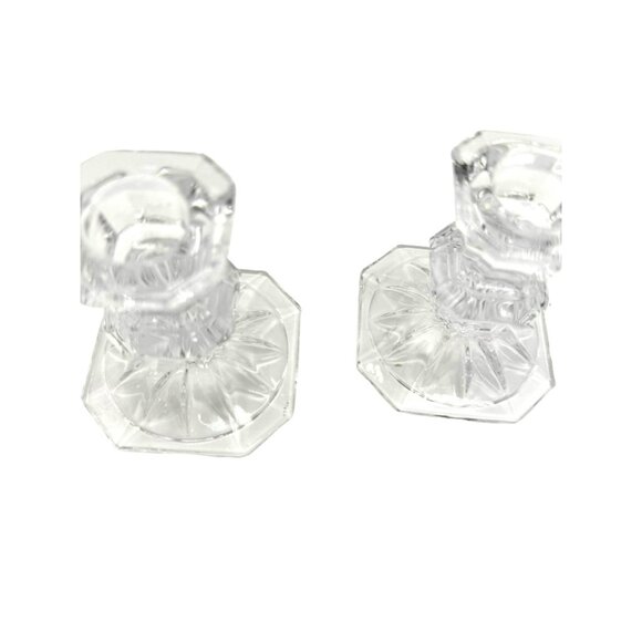 Mikasa Edinburgh Crystal Set of 2 Octagonal Base 3” Candleholders - Picture 8 of 10